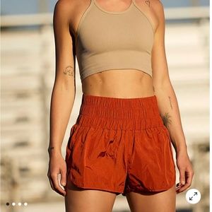 Free People The Way Home Shorts, Red/Rust